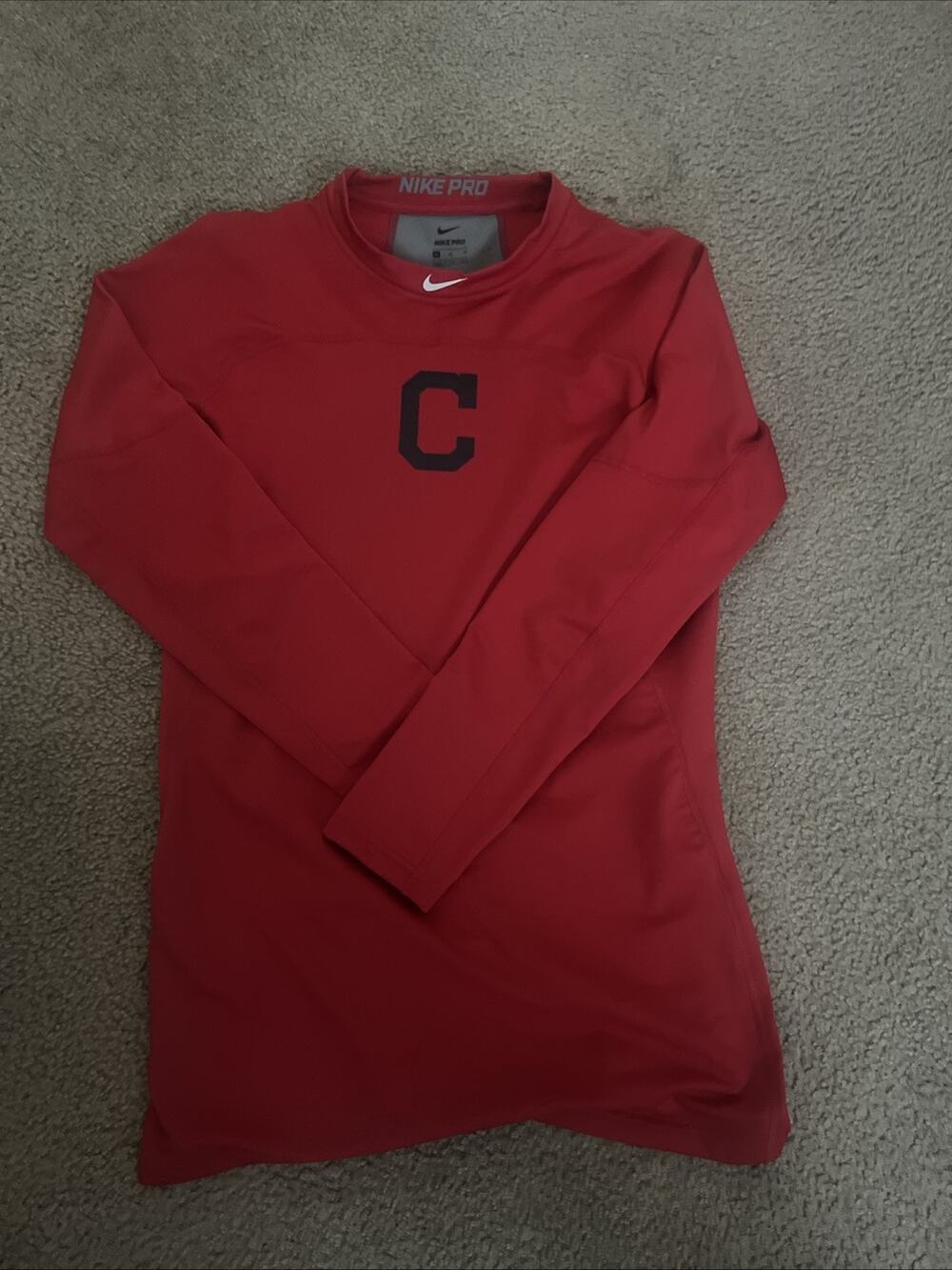 Cleveland Indians Sweater Mens XL Red Mock Neck Pro Dri Fit Nike